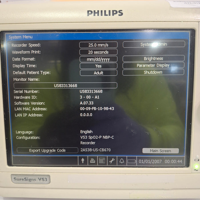 Philips Suresigns VS3 Vital Signs Monitor