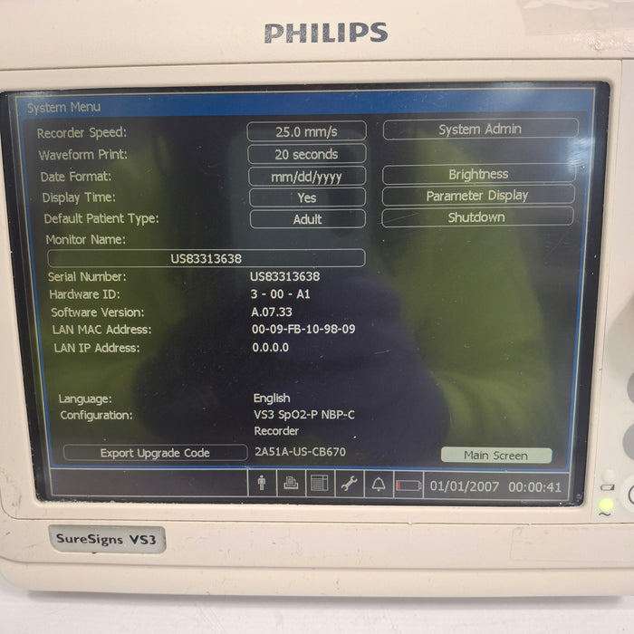 Philips Suresigns VS3 Vital Signs Monitor