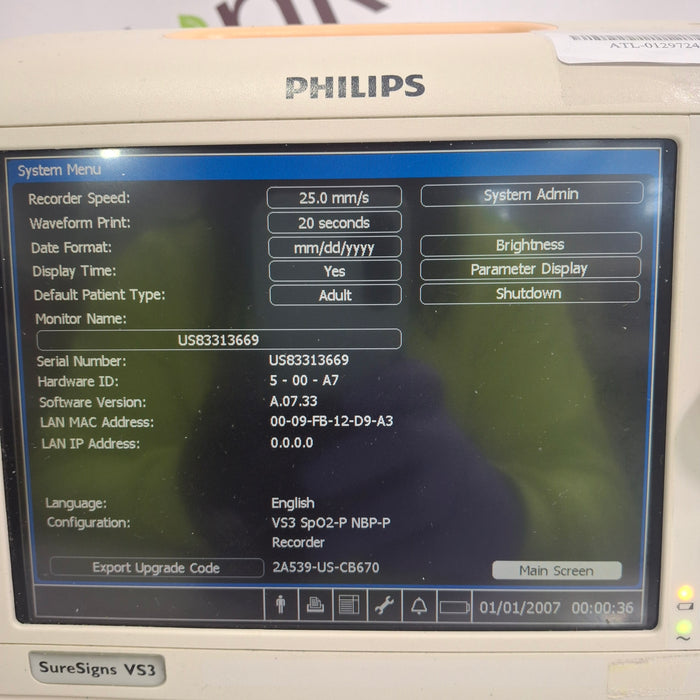 Philips Suresigns VS3 Vital Signs Monitor