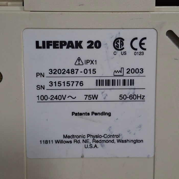 Physio-Control LifePak 20 Defibrillator