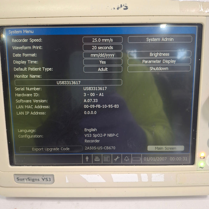 Philips Suresigns VS3 Vital Signs Monitor