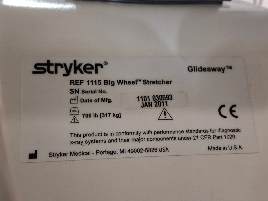 Stryker 1115 Big Wheel Glideaway Stretcher