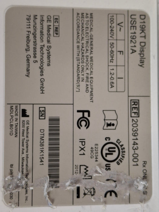 GE Healthcare D19KT Display