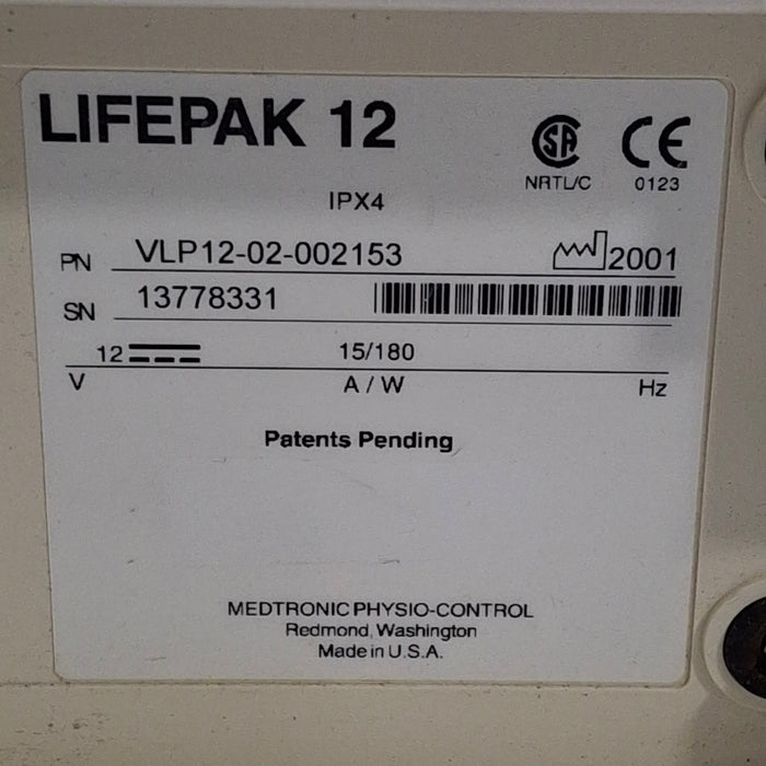 Physio-Control LifePak 12 3-Lead Defibrillator