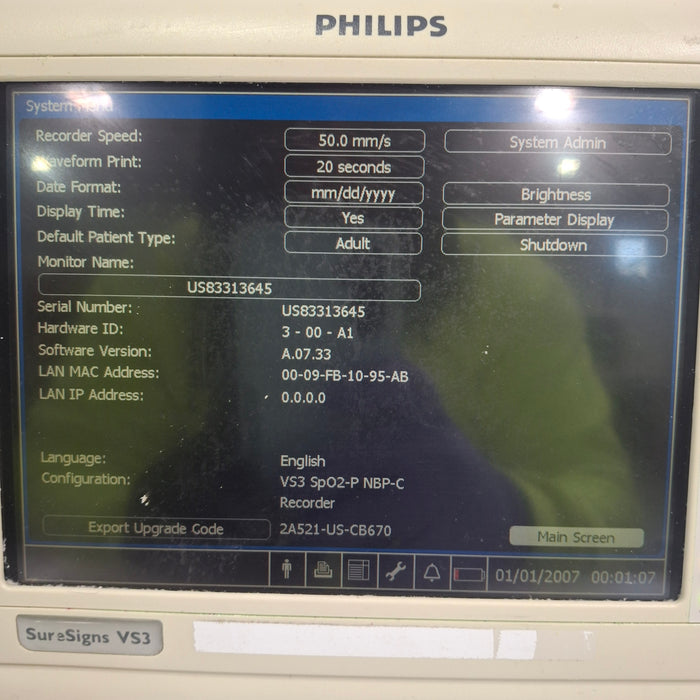 Philips Suresigns VS3 Vital Signs Monitor