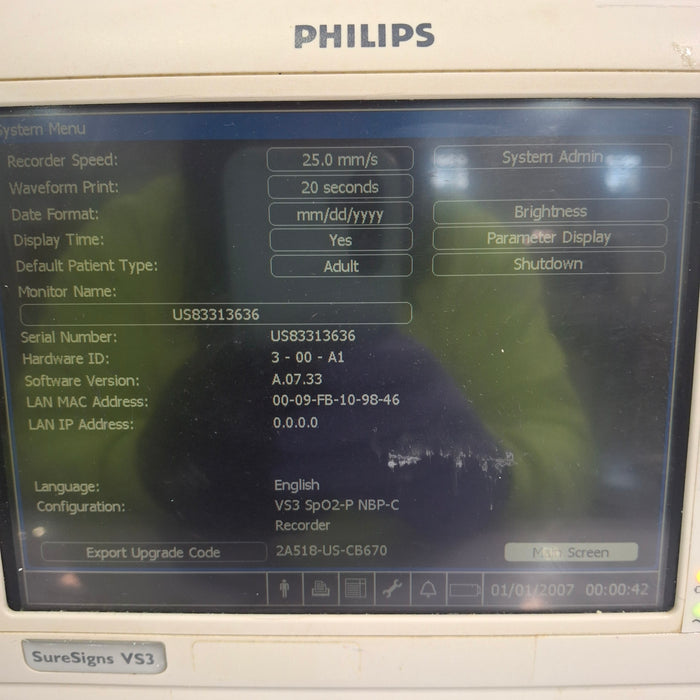 Philips Suresigns VS3 Vital Signs Monitor