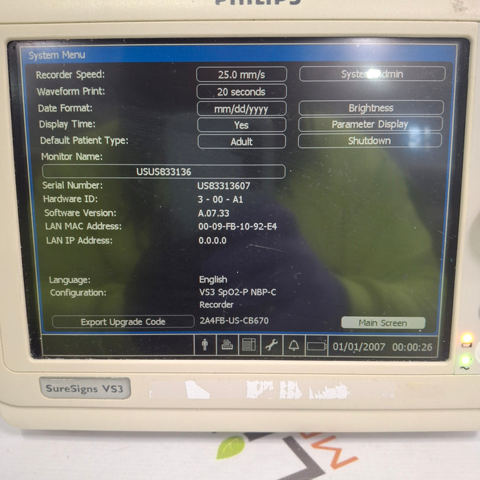Philips Suresigns VS3 Vital Signs Monitor