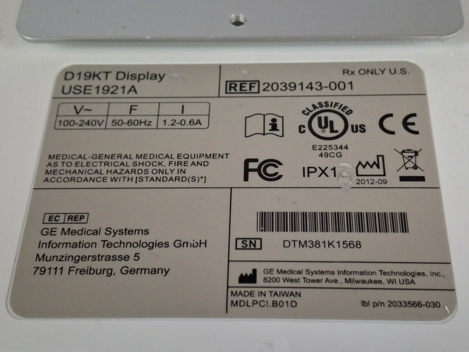GE Healthcare D19KT Display