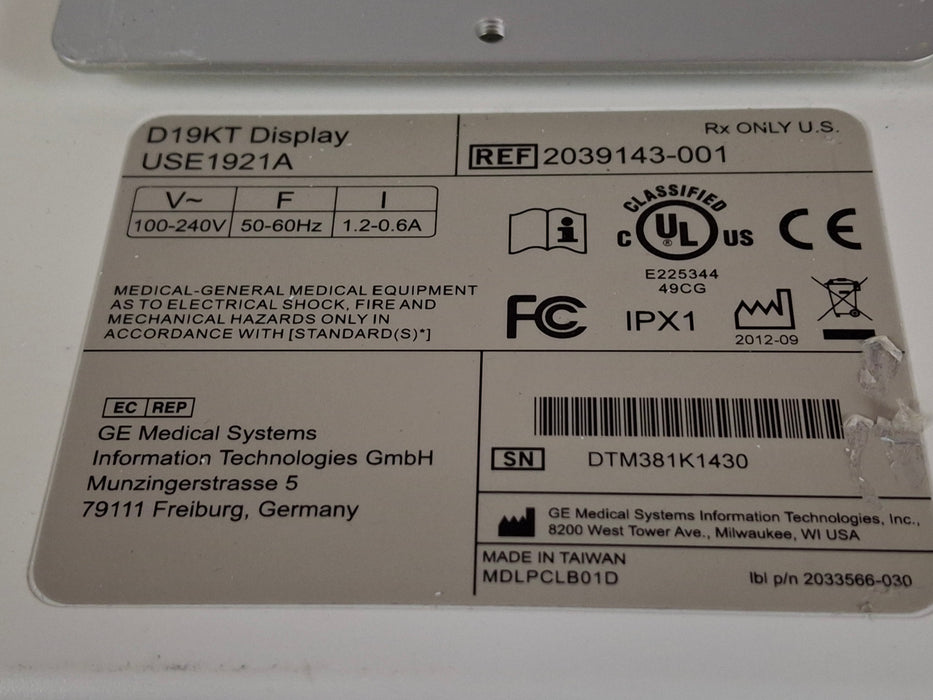 GE Healthcare D19KT Display