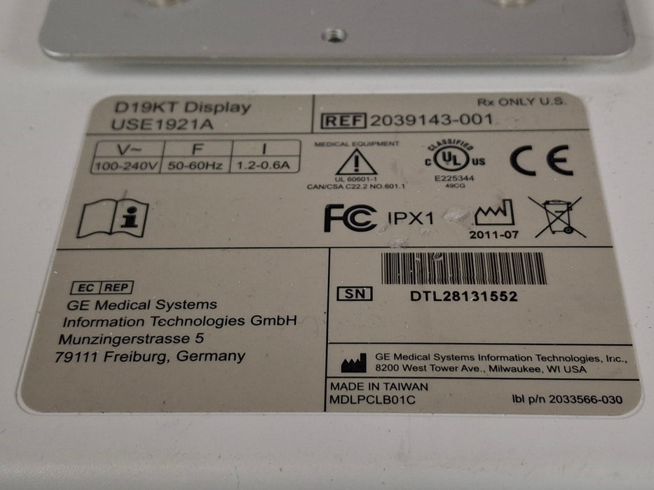 GE Healthcare D19KT Display