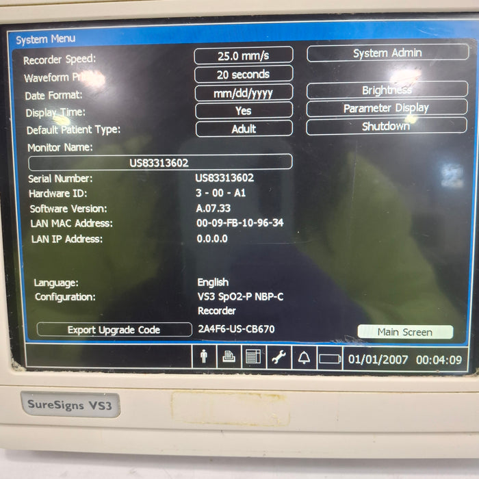 Philips Suresigns VS3 Vital Signs Monitor