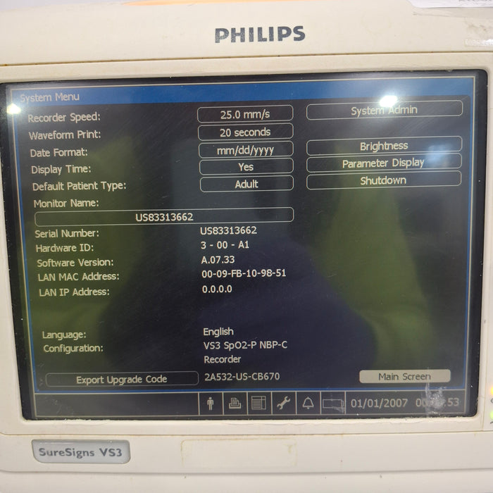 Philips Suresigns VS3 Vital Signs Monitor
