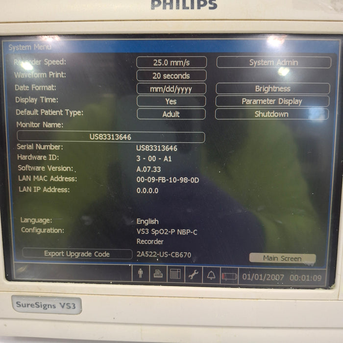Philips Suresigns VS3 Vital Signs Monitor