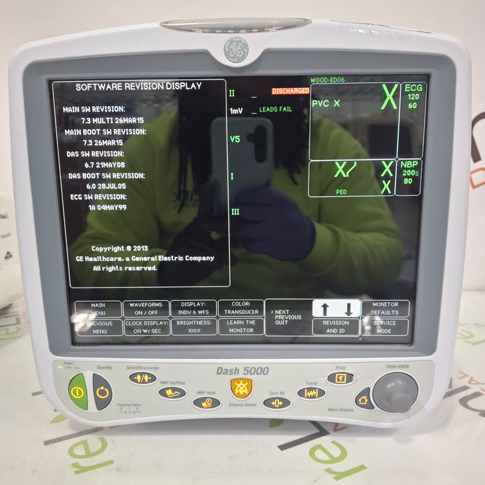 GE Healthcare Dash 5000 - Masimo SpO2 Patient Monitor