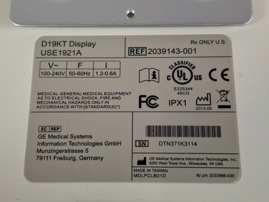GE Healthcare D19KT Display