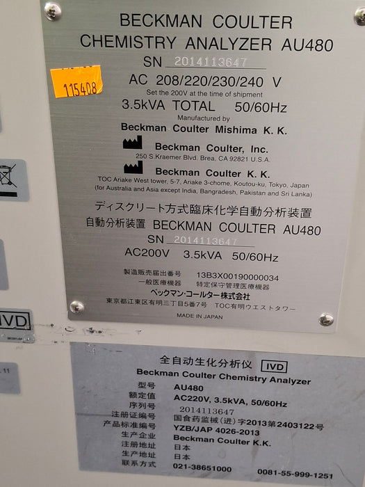 Beckman Coulter AU480 Chemistry Analyzer