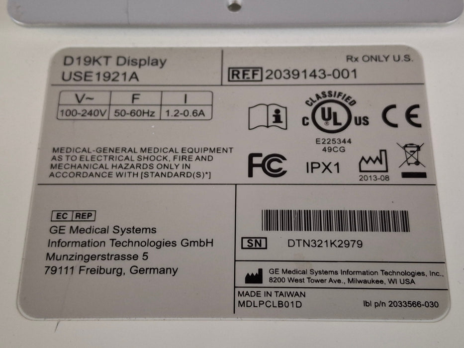 GE Healthcare D19KT Display