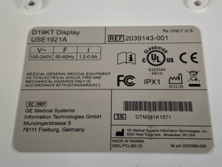 GE Healthcare D19KT Display
