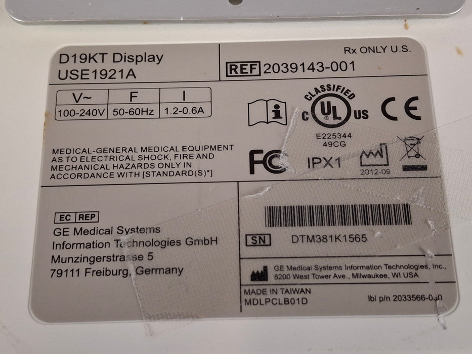 GE Healthcare D19KT Display