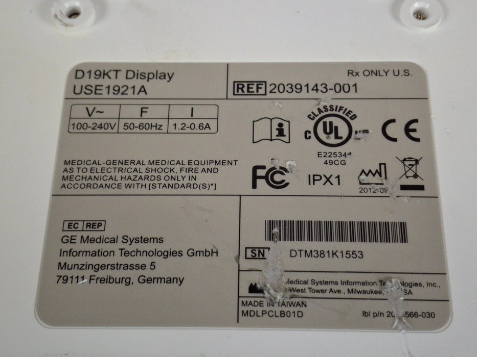 GE Healthcare D19KT Display