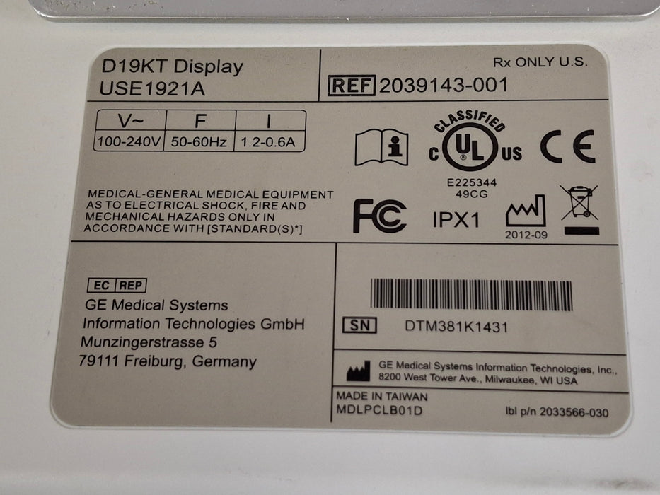 GE Healthcare D19KT Display