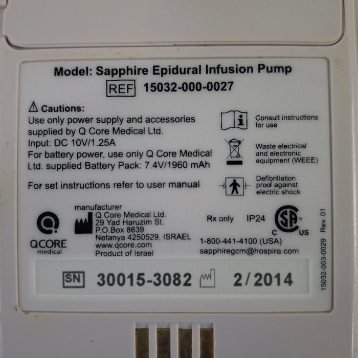QCore Medical Sapphire Epidural Infusion Pump