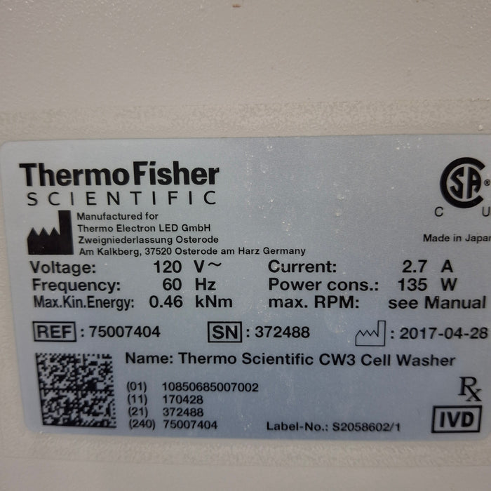 Thermo Scientific Sorvall CW3 Cell Washing Centrifuge