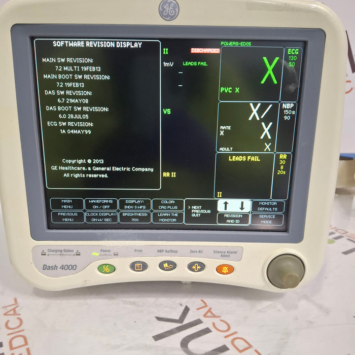 GE Healthcare Dash 4000 - Masimo SpO2 Patient Monitor
