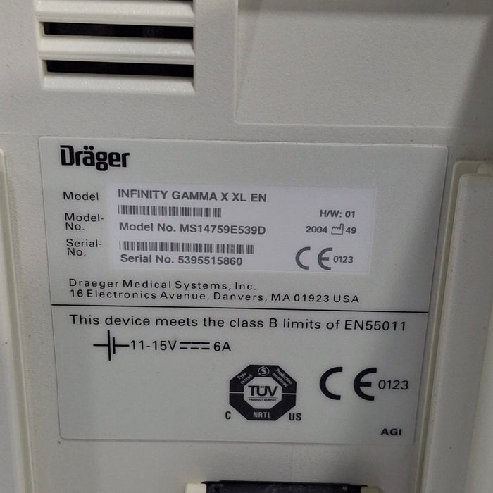 Draeger Medical Infinity Gamma X XL Patient Monitor