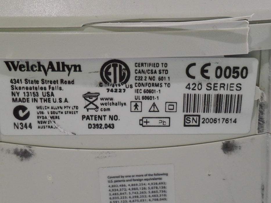 Welch Allyn Spot 420 - NIBP, Temp, Nellcor SpO2 Vital Signs Monitor