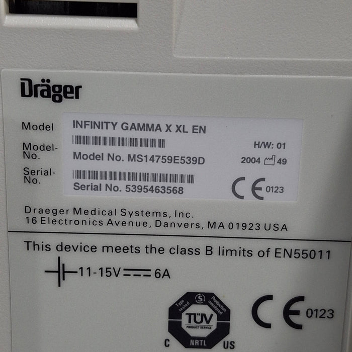 Draeger Medical Infinity Gamma X XL Patient Monitor