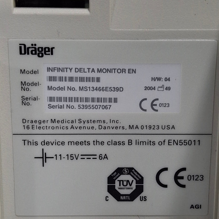 Draeger Medical Infinity Delta Patient Monitor