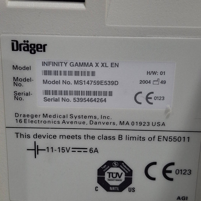 Draeger Medical Infinity Gamma X XL Patient Monitor