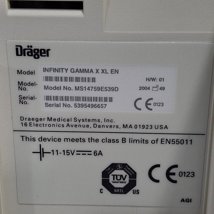 Draeger Medical Infinity Gamma X XL Patient Monitor