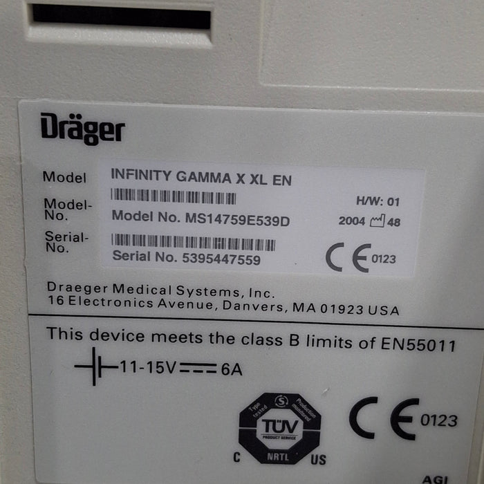 Draeger Medical Infinity Gamma X XL Patient Monitor