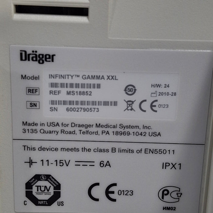 Draeger Medical Infinity Gamma X XL Patient Monitor