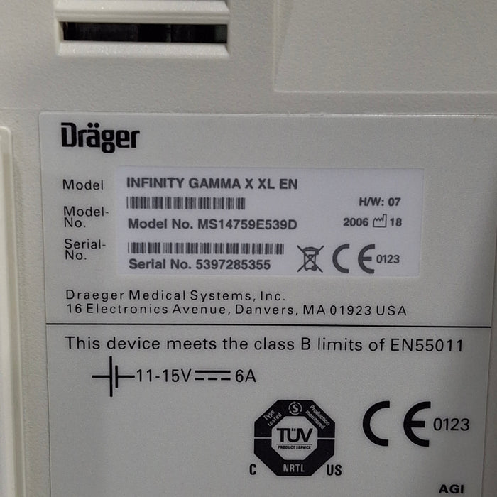 Draeger Medical Infinity Gamma X XL Patient Monitor