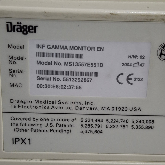 Draeger Medical Infinity Gamma Patient Monitor