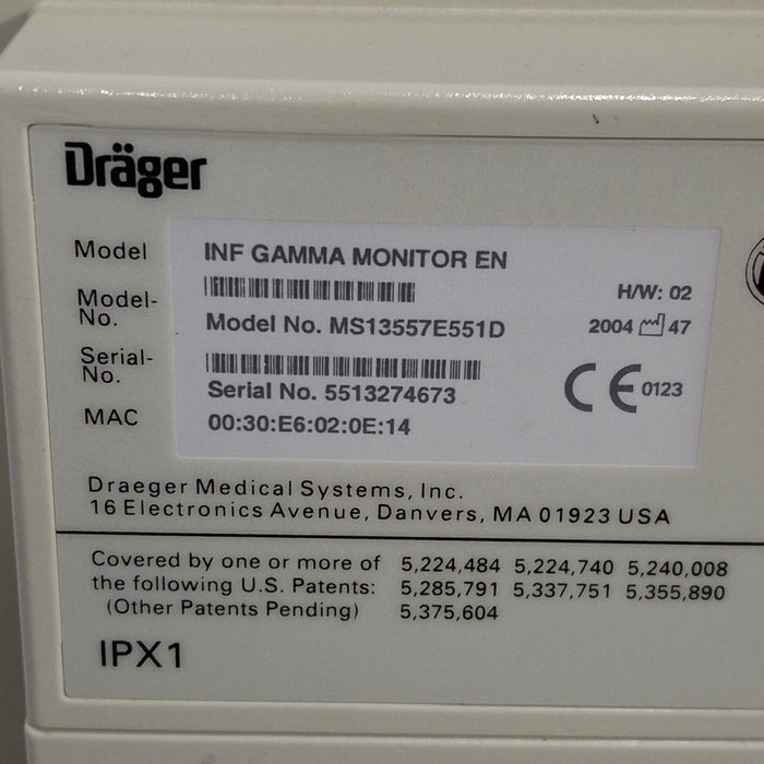 Draeger Medical Infinity Gamma Patient Monitor
