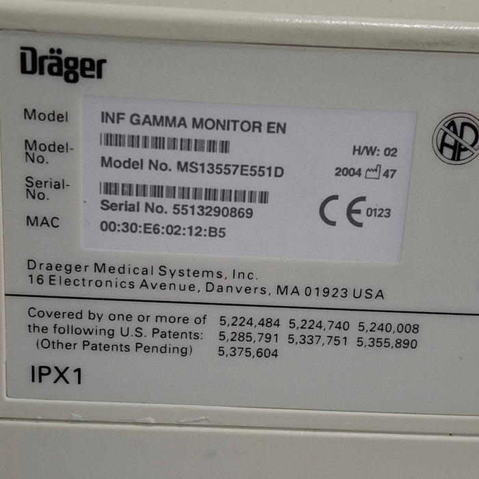 Draeger Medical Infinity Gamma Patient Monitor
