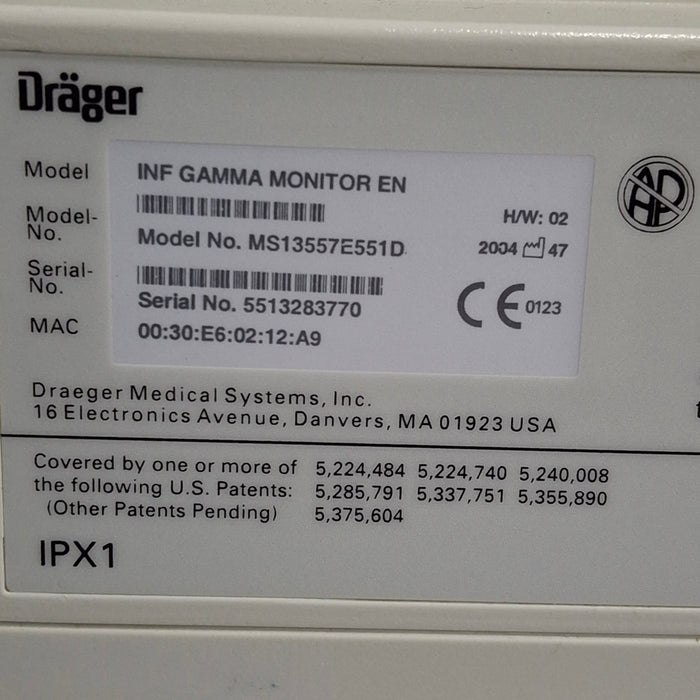 Draeger Medical Infinity Gamma Patient Monitor