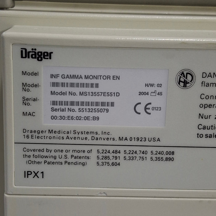 Draeger Medical Infinity Gamma Patient Monitor