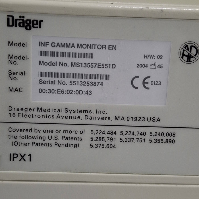 Draeger Medical Infinity Gamma Patient Monitor