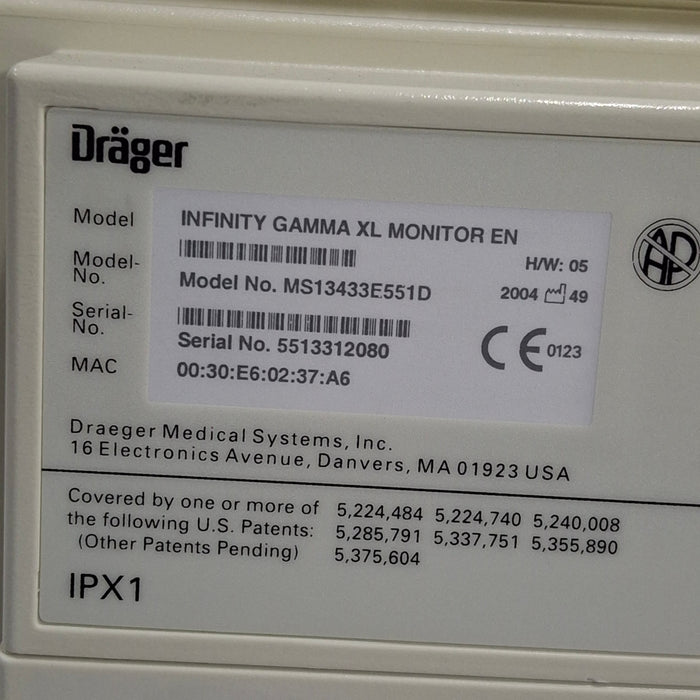 Draeger Medical Infinity Gamma XL Patient Monitor
