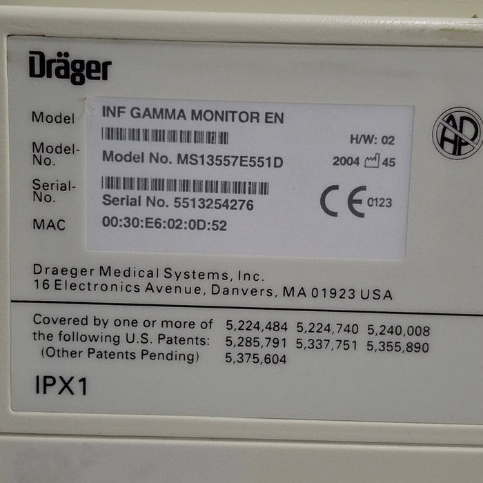Draeger Medical Infinity Gamma Patient Monitor