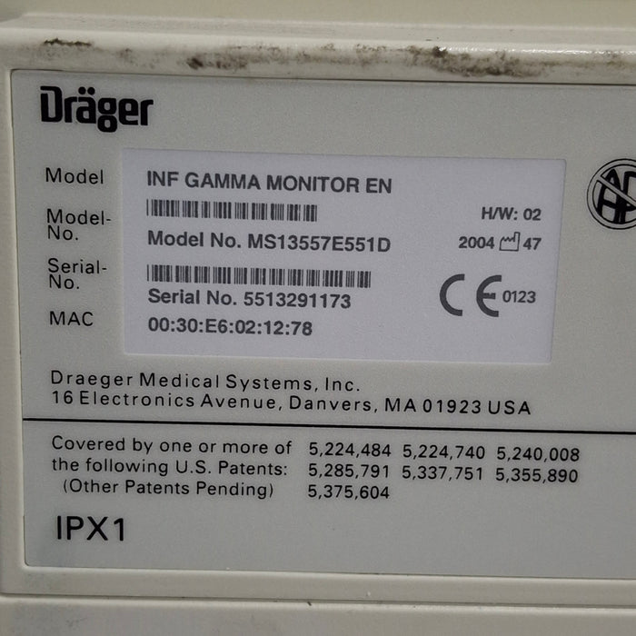 Draeger Medical Infinity Gamma Patient Monitor