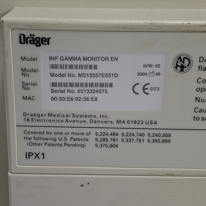 Draeger Medical Infinity Gamma Patient Monitor
