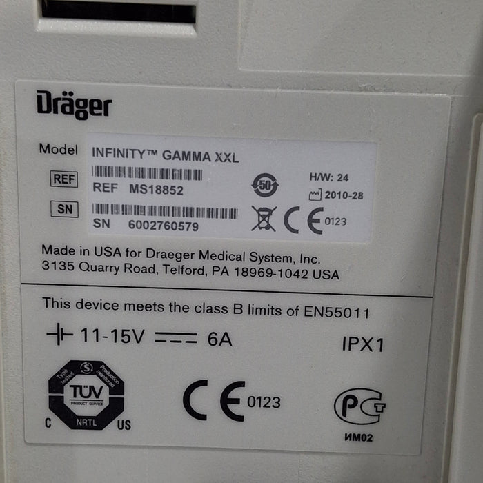 Draeger Medical Infinity Gamma X XL Patient Monitor