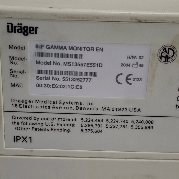 Draeger Medical Infinity Gamma Patient Monitor