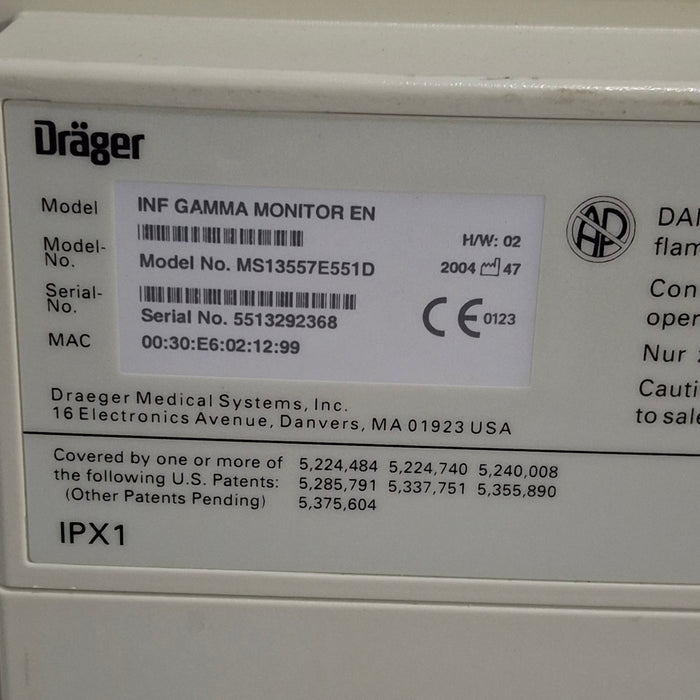Draeger Medical Infinity Gamma Patient Monitor